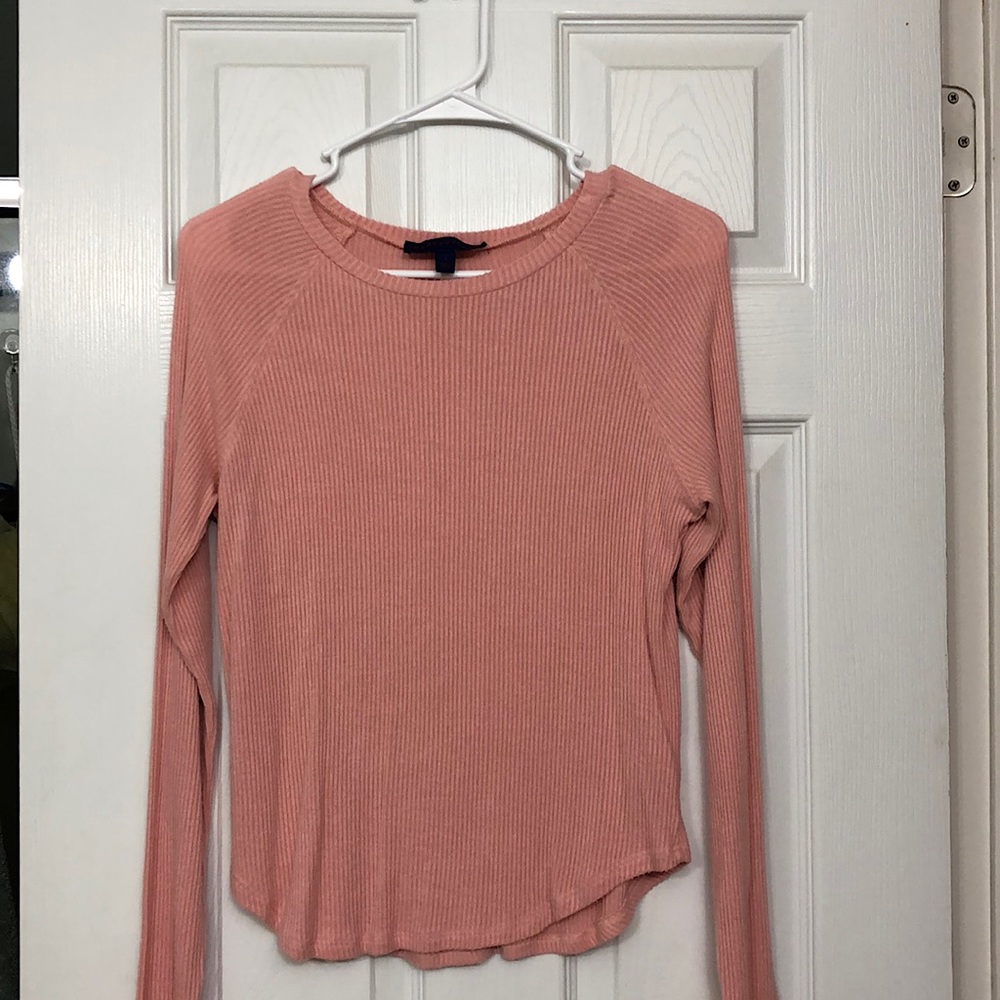 Pastele Pink light weight blouse and is not big for a large, fits like a medium!